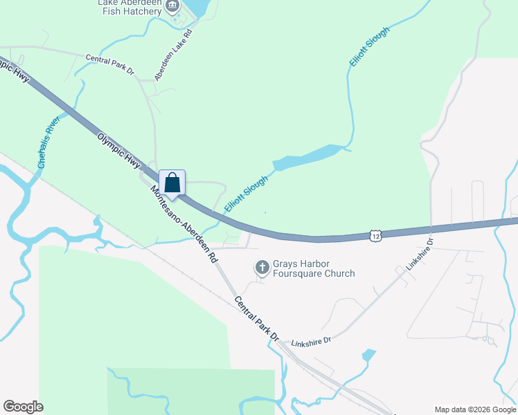 map of restaurants, bars, coffee shops, grocery stores, and more near 4802 Olympic Highway in Aberdeen