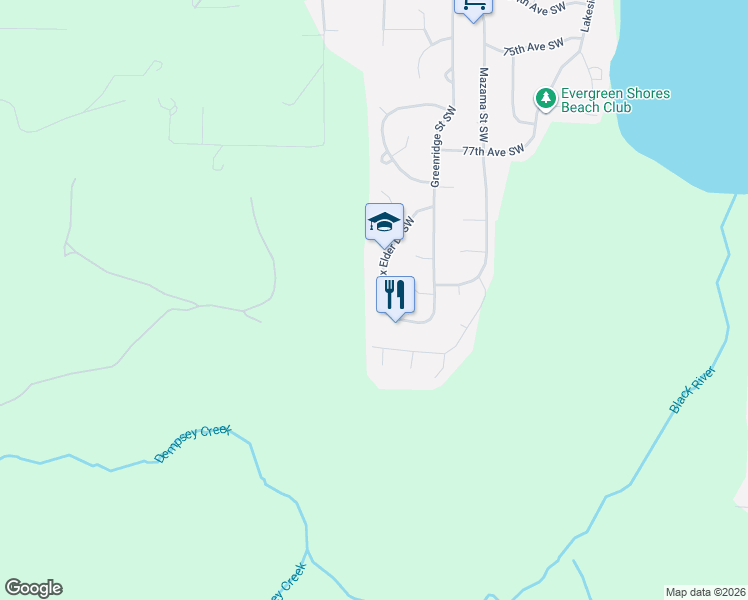 map of restaurants, bars, coffee shops, grocery stores, and more near 8015 Box Elder Drive Southwest in Olympia