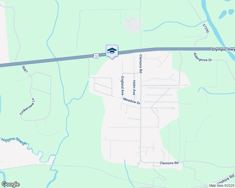 map of restaurants, bars, coffee shops, grocery stores, and more near 4320 Meadow Dr in Montesano