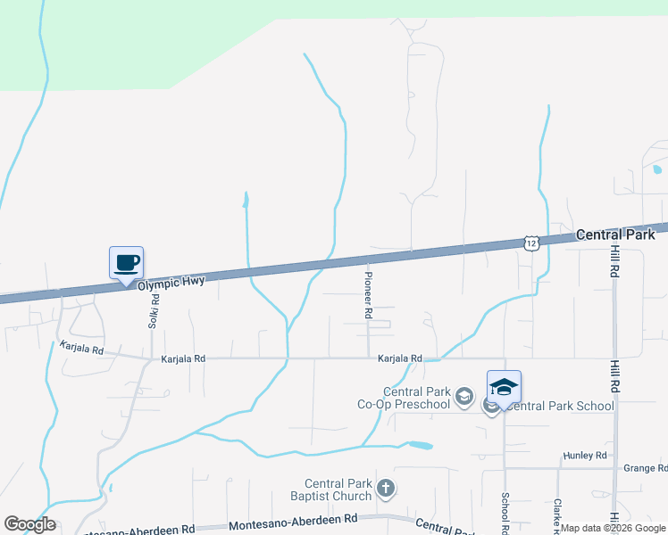 map of restaurants, bars, coffee shops, grocery stores, and more near 6117 Olympic Highway in Aberdeen