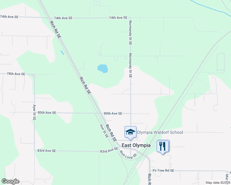 map of restaurants, bars, coffee shops, grocery stores, and more near 3826 79th Avenue Southeast in Olympia