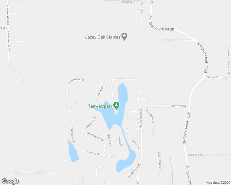 map of restaurants, bars, coffee shops, grocery stores, and more near 7918 Tanwax Drive Southeast in Olympia