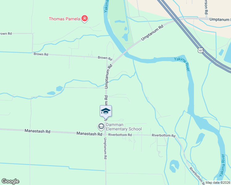 map of restaurants, bars, coffee shops, grocery stores, and more near 2310 Umptanum Road in Ellensburg