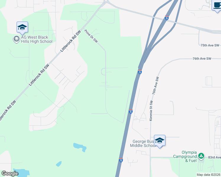 map of restaurants, bars, coffee shops, grocery stores, and more near 7820 Prine Drive Southwest in Olympia