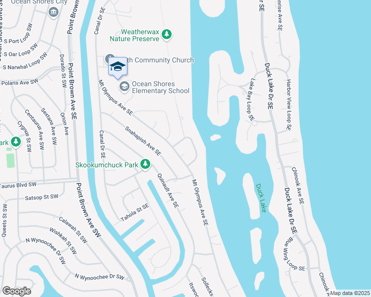 map of restaurants, bars, coffee shops, grocery stores, and more near 464 Adus Court in Ocean Shores