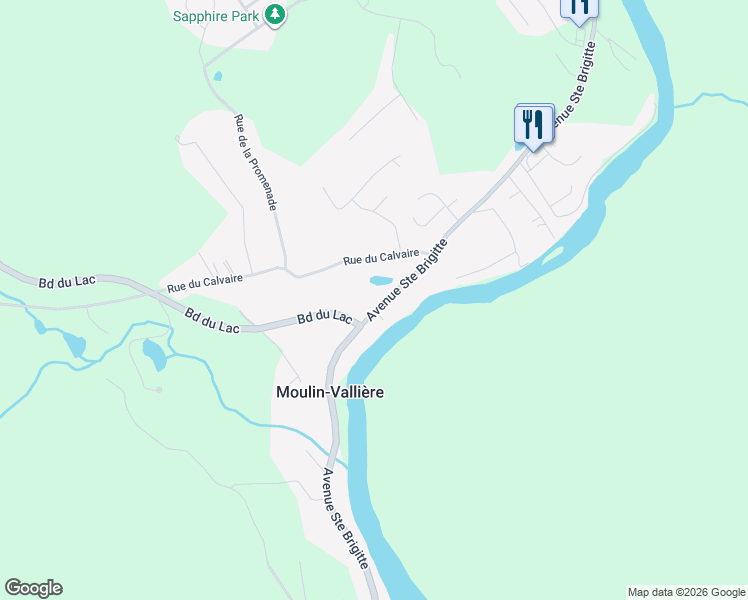 map of restaurants, bars, coffee shops, grocery stores, and more near 177 Avenue Sainte Brigitte in Sainte-Brigitte-de-Laval