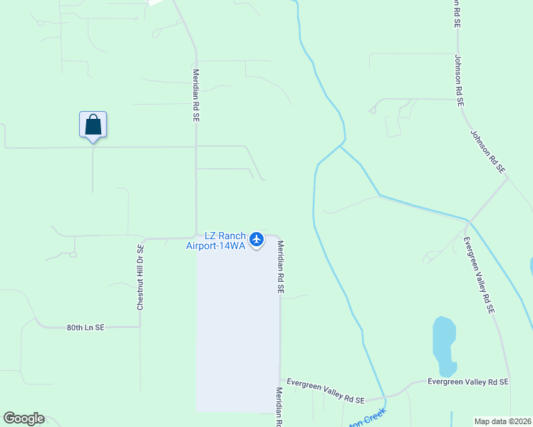 map of restaurants, bars, coffee shops, grocery stores, and more near 7828 Meridian Road Southeast in Olympia