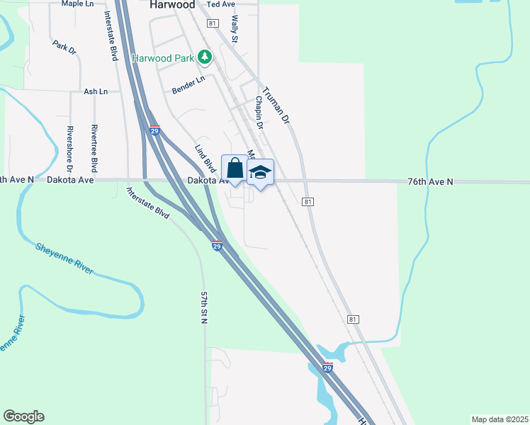 map of restaurants, bars, coffee shops, grocery stores, and more near 110 Freedland Drive in Harwood