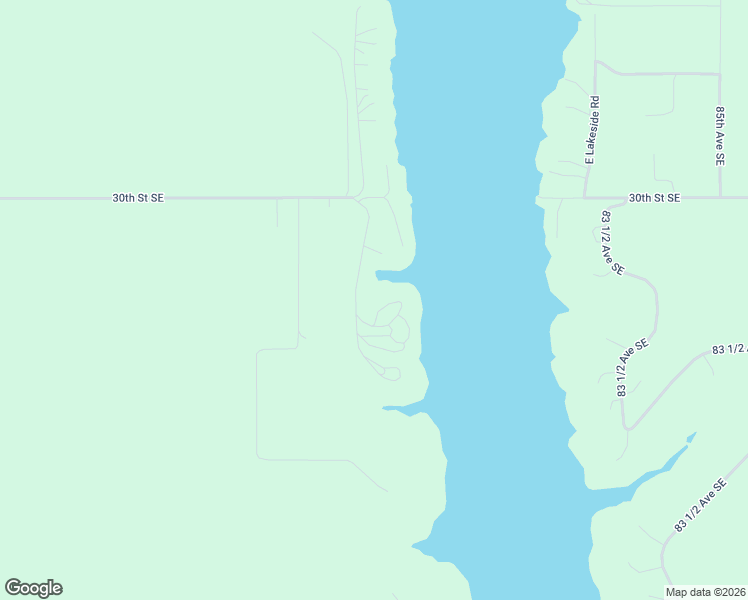 map of restaurants, bars, coffee shops, grocery stores, and more near 3026-3058 West Lakeside Road in Jamestown