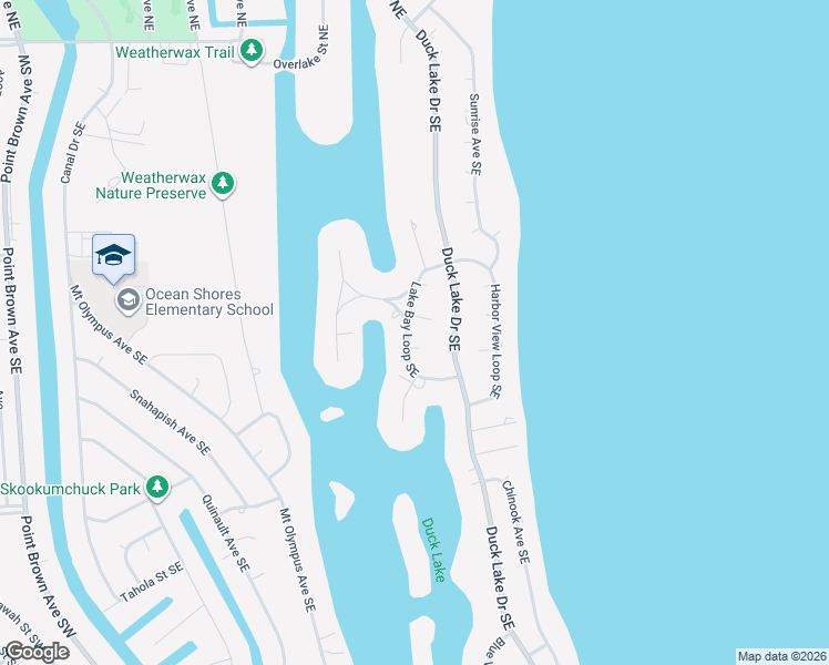 map of restaurants, bars, coffee shops, grocery stores, and more near 323 Buckthorn in Ocean Shores
