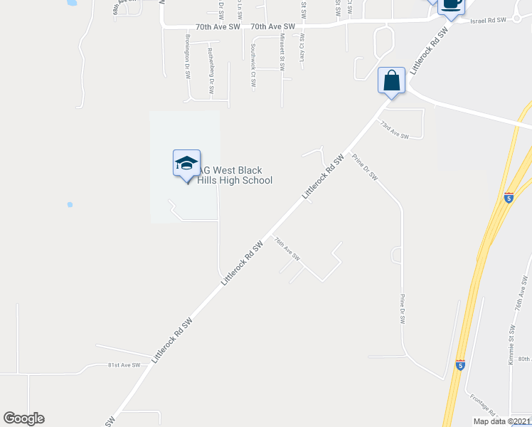 map of restaurants, bars, coffee shops, grocery stores, and more near 7548 Littlerock Road Southwest in Olympia