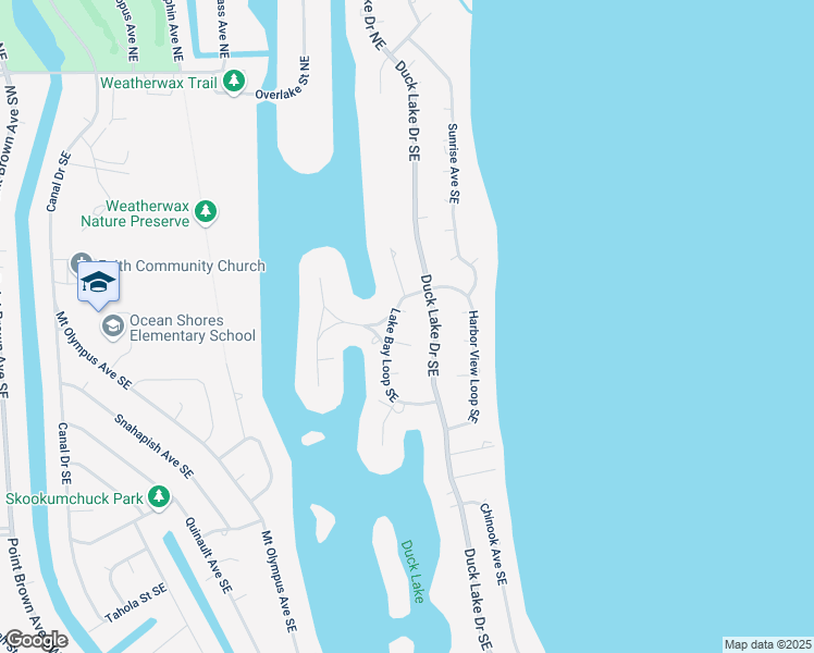 map of restaurants, bars, coffee shops, grocery stores, and more near 306 Lake Bay Loop Southeast in Ocean Shores