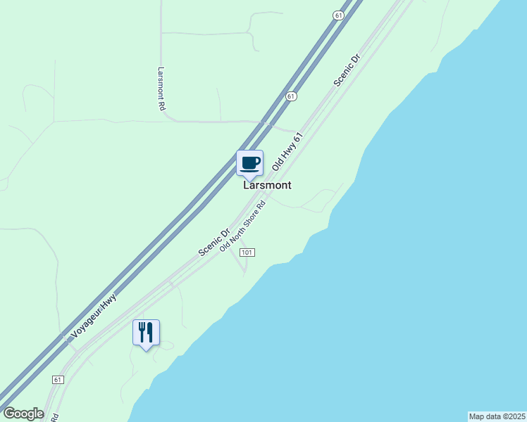 map of restaurants, bars, coffee shops, grocery stores, and more near 546 Old North Shore Road in Two Harbors