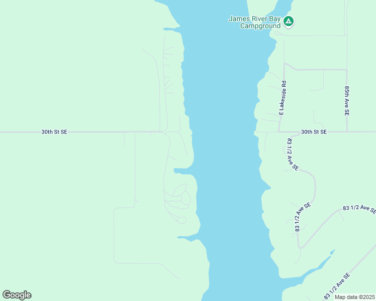 map of restaurants, bars, coffee shops, grocery stores, and more near 3010 West Lakeside Road in Jamestown