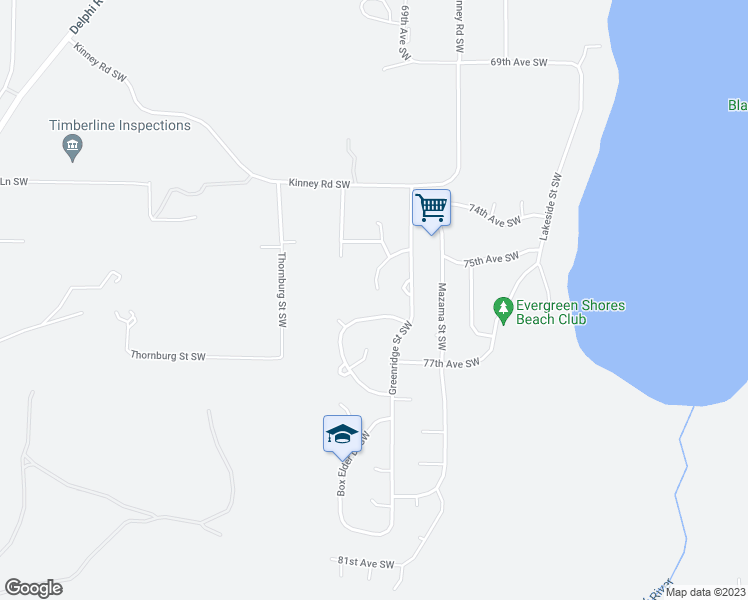 map of restaurants, bars, coffee shops, grocery stores, and more near 5348 75th Court Southwest in Olympia