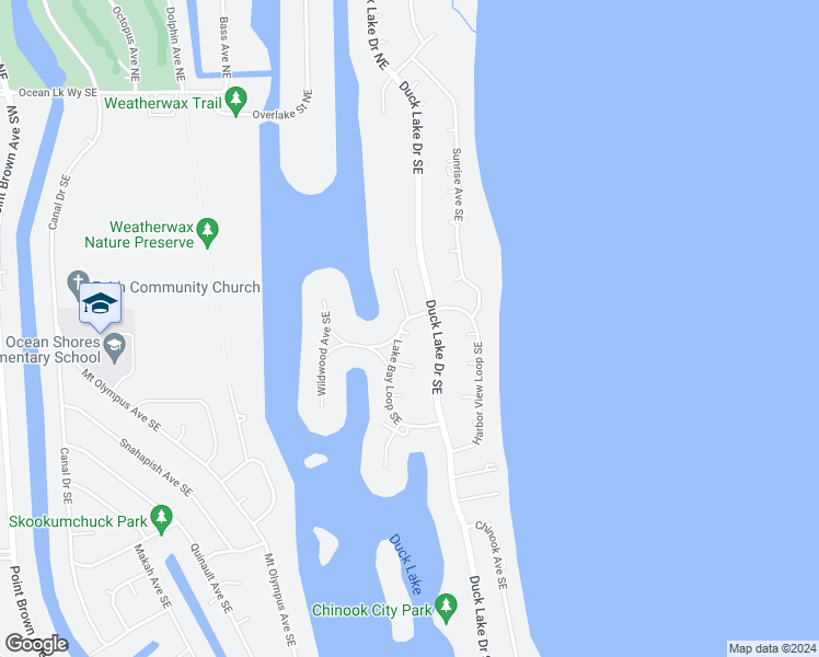 map of restaurants, bars, coffee shops, grocery stores, and more near 306 Lake Bay Loop Southeast in Ocean Shores