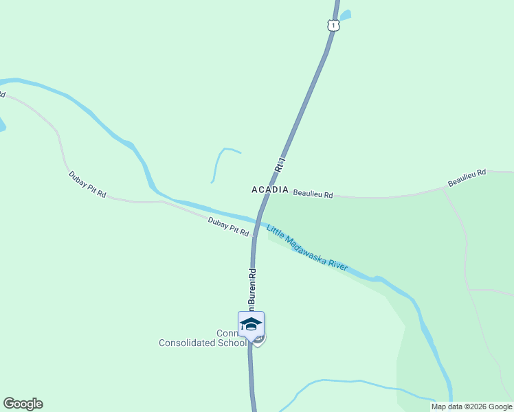 map of restaurants, bars, coffee shops, grocery stores, and more near 1668 Van Buren Road in Caribou