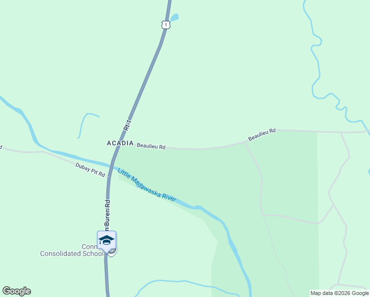 map of restaurants, bars, coffee shops, grocery stores, and more near 52 Beaulieu Road in Caribou