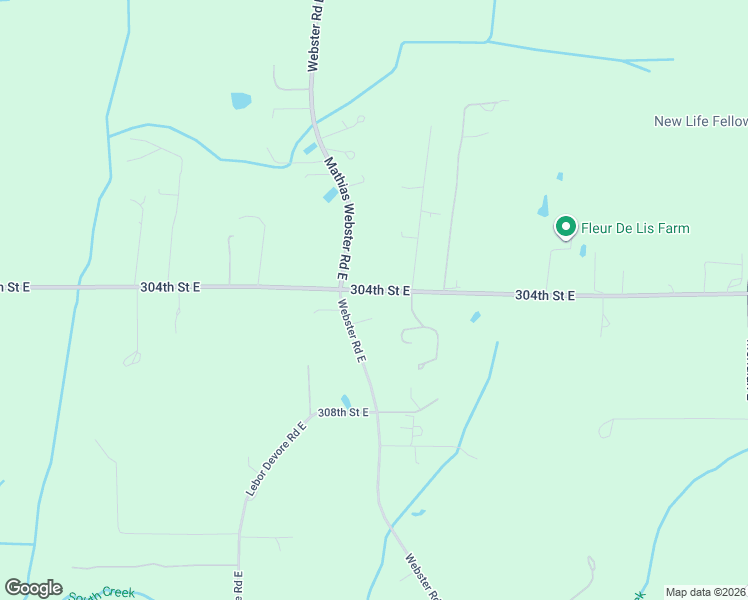 map of restaurants, bars, coffee shops, grocery stores, and more near 8906 304th Street East in Graham