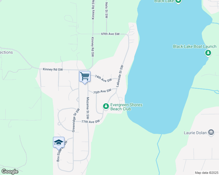 map of restaurants, bars, coffee shops, grocery stores, and more near 5012 75th Avenue Southwest in Olympia