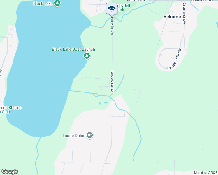 map of restaurants, bars, coffee shops, grocery stores, and more near 7415 Fairview Road Southwest in Olympia