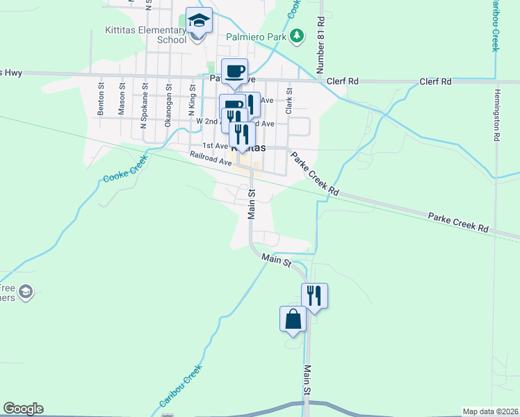map of restaurants, bars, coffee shops, grocery stores, and more near in Kittitas