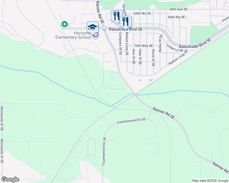 map of restaurants, bars, coffee shops, grocery stores, and more near 7332 Ashdown Lane Southeast in Olympia