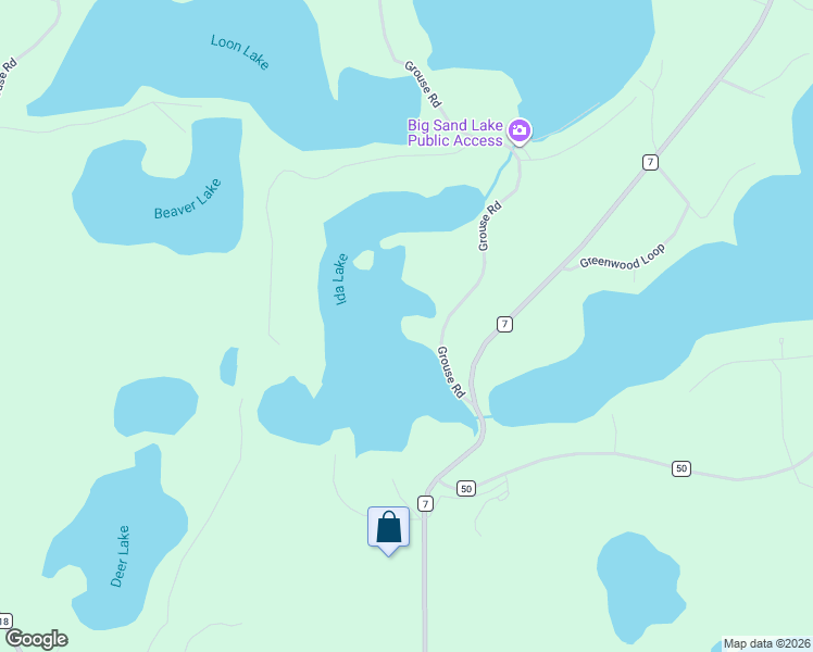 map of restaurants, bars, coffee shops, grocery stores, and more near 20017 Grouse Road in Park Rapids