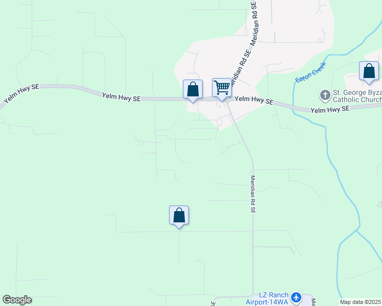 map of restaurants, bars, coffee shops, grocery stores, and more near 9313 Yelm Highway Southeast in Olympia