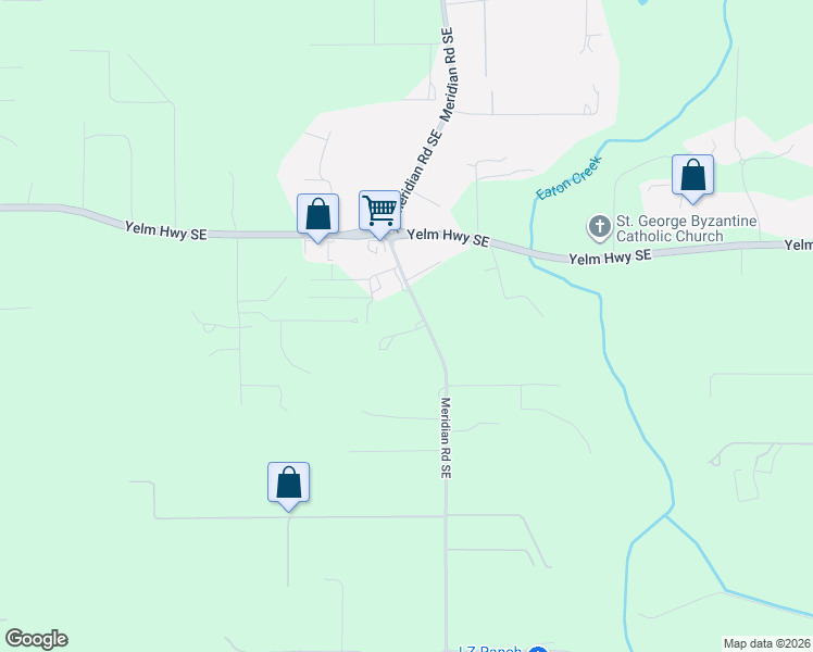 map of restaurants, bars, coffee shops, grocery stores, and more near 7149 Meridian Road Southeast in Olympia