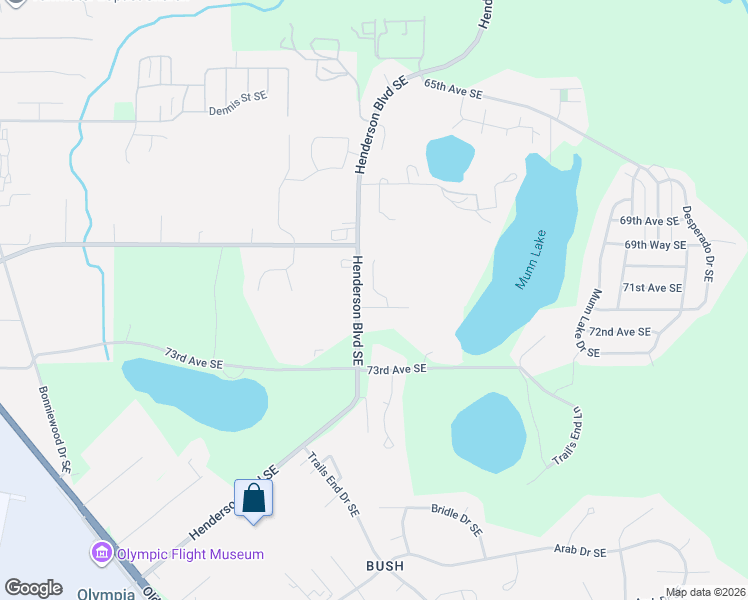 map of restaurants, bars, coffee shops, grocery stores, and more near 7028 Henderson Boulevard Southeast in Olympia