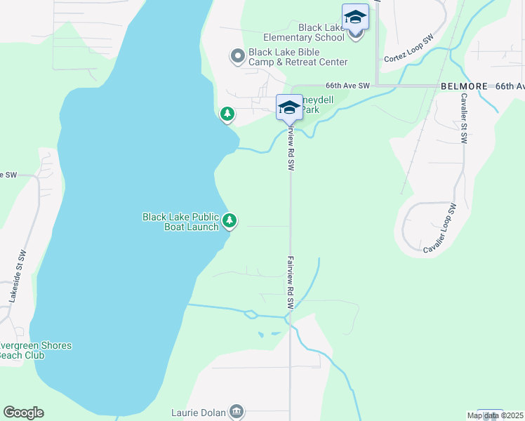 map of restaurants, bars, coffee shops, grocery stores, and more near 7043 Fairview Road Southwest in Olympia