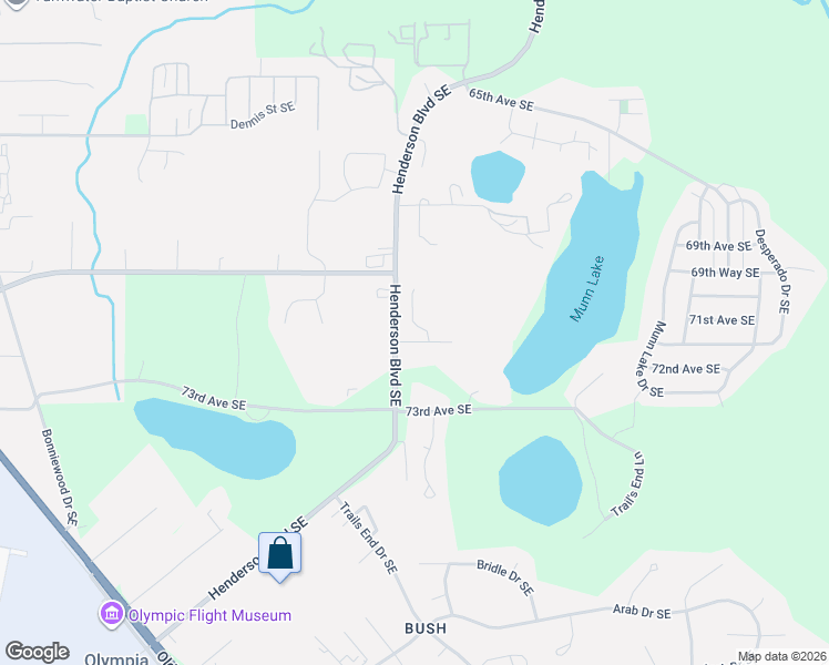 map of restaurants, bars, coffee shops, grocery stores, and more near 7028 Henderson Boulevard Southeast in Olympia