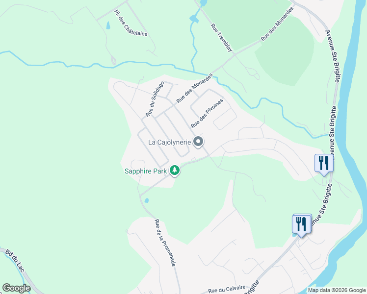 map of restaurants, bars, coffee shops, grocery stores, and more near 45 Rue des Hémérocalles in Sainte-Brigitte-de-Laval