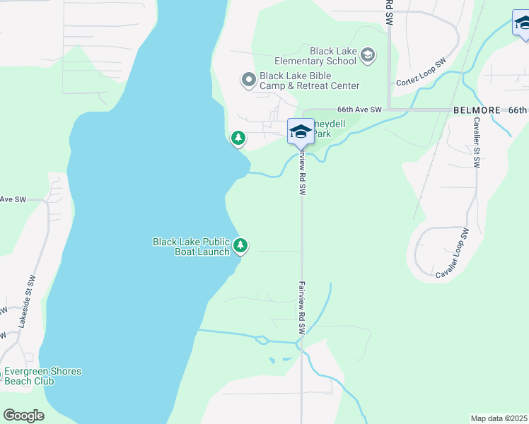 map of restaurants, bars, coffee shops, grocery stores, and more near 7043 Fairview Road Southwest in Olympia