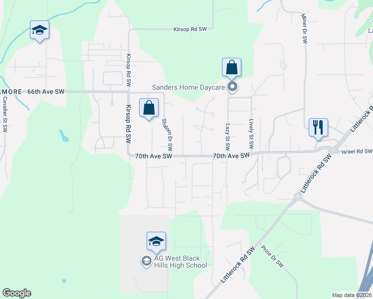 map of restaurants, bars, coffee shops, grocery stores, and more near 6919 Foster Drive Southwest in Olympia