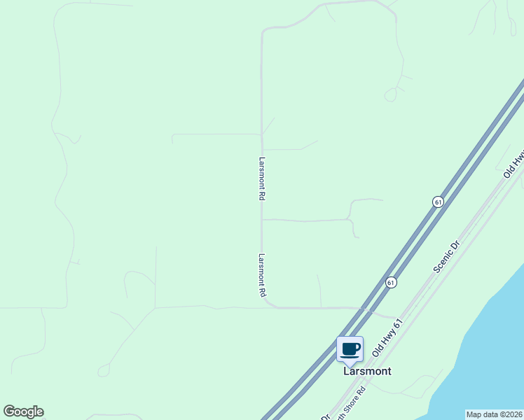 map of restaurants, bars, coffee shops, grocery stores, and more near 596 Larsmont Road in Two Harbors