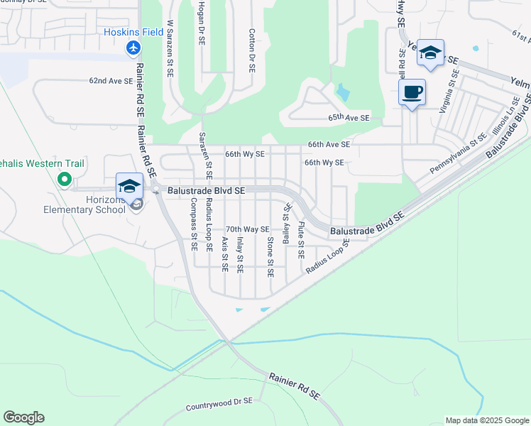 map of restaurants, bars, coffee shops, grocery stores, and more near 6933 Stone Street Southeast in Lacey