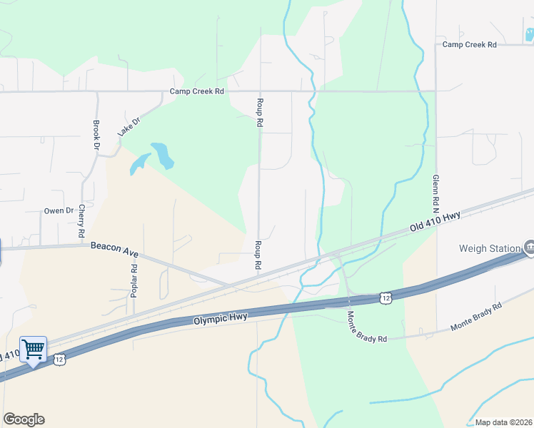 map of restaurants, bars, coffee shops, grocery stores, and more near 39 Roup Road in Montesano