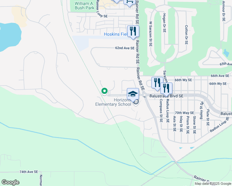 map of restaurants, bars, coffee shops, grocery stores, and more near 6630 Milano Court Southeast in Lacey