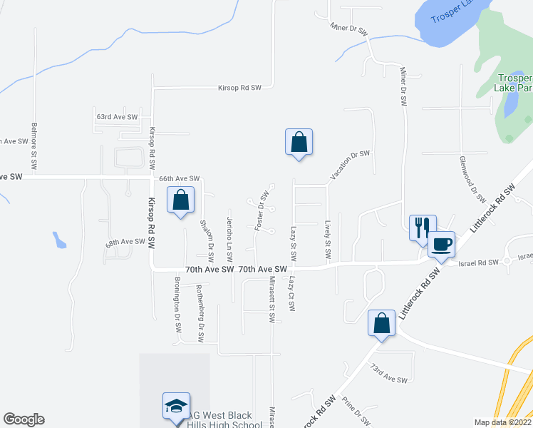 map of restaurants, bars, coffee shops, grocery stores, and more near 2835 Childress Court Southwest in Olympia
