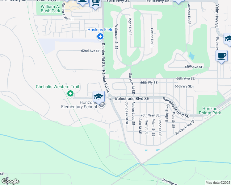 map of restaurants, bars, coffee shops, grocery stores, and more near 4947 Switchback Loop Southeast in Lacey