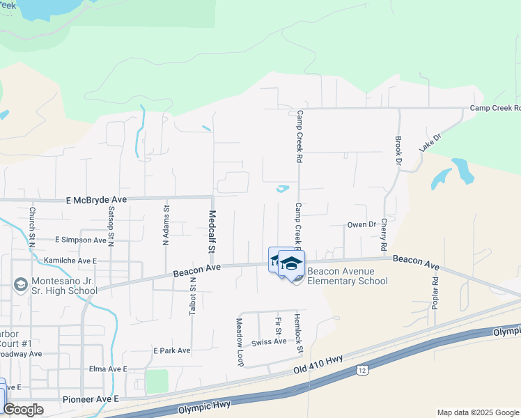 map of restaurants, bars, coffee shops, grocery stores, and more near 16 Monte Cove Lane in Montesano