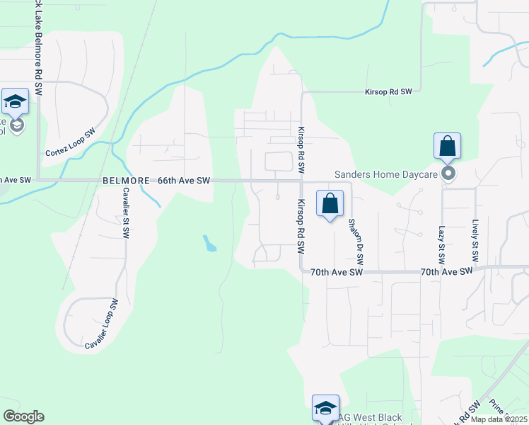 map of restaurants, bars, coffee shops, grocery stores, and more near 6716 Kirsop Village Drive Southwest in Olympia