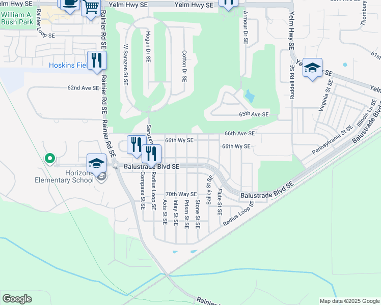 map of restaurants, bars, coffee shops, grocery stores, and more near 6823 Stone Street Southeast in Lacey