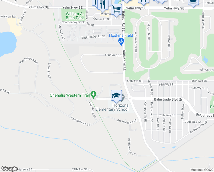 map of restaurants, bars, coffee shops, grocery stores, and more near 6630 Millstone Lane Southeast in Lacey