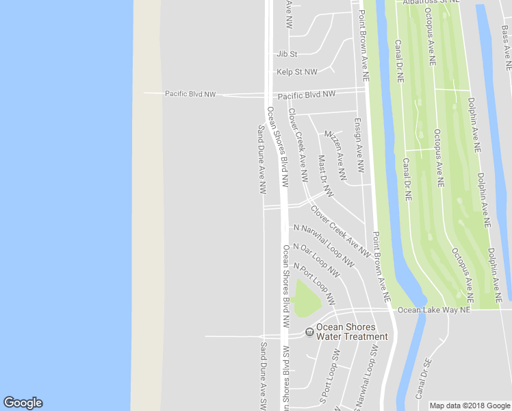 map of restaurants, bars, coffee shops, grocery stores, and more near 303 Sand Dune Avenue Northwest in Ocean Shores