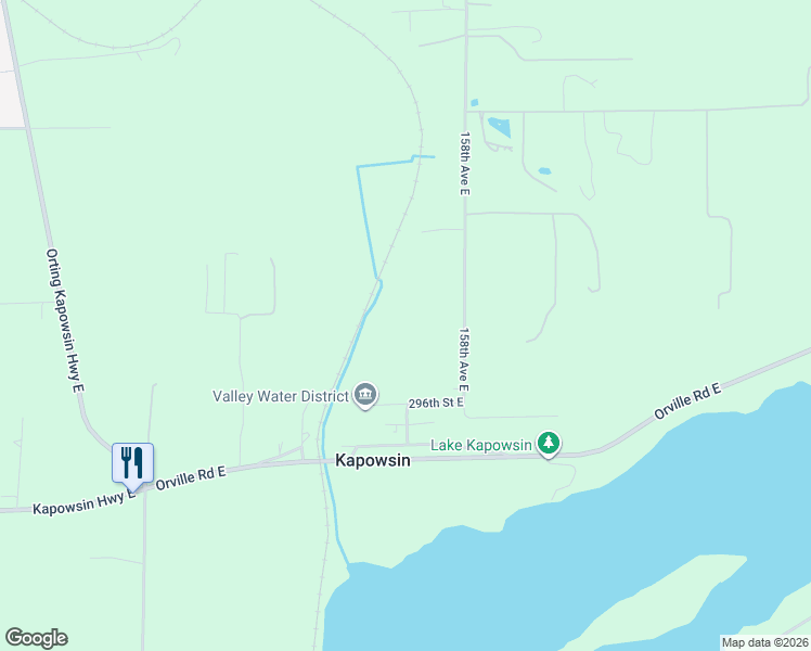 map of restaurants, bars, coffee shops, grocery stores, and more near 29504 158th Avenue East in Graham