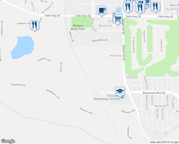 map of restaurants, bars, coffee shops, grocery stores, and more near 6333 Sugar Maple Lane Southeast in Olympia