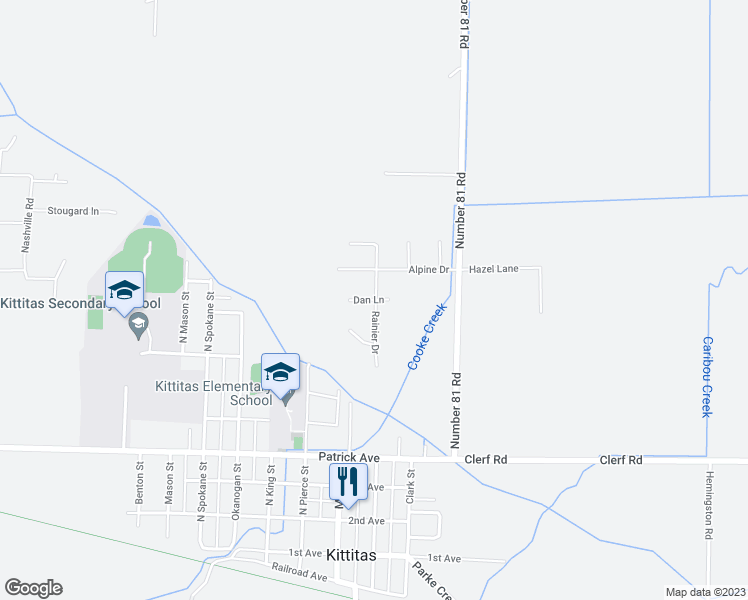 map of restaurants, bars, coffee shops, grocery stores, and more near 398 Dan Lane in Ellensburg